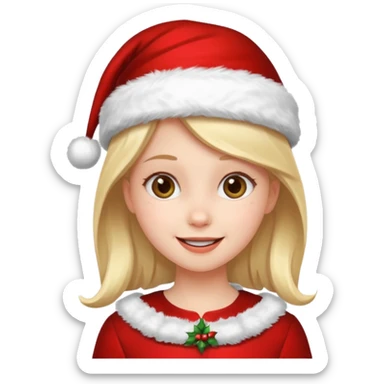 menina trajes natalinos e um olhar feliz sticker