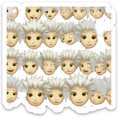 spikey hair girl white sticker