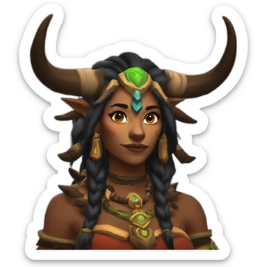 wow female tauren shaman sticker