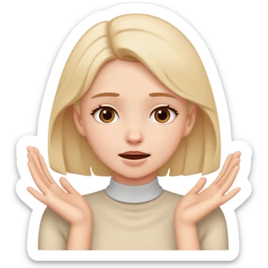 Girl with hands around her throat shaking  sticker