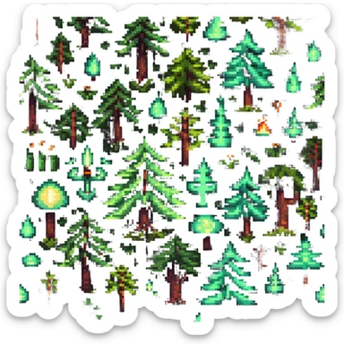enchanted forest with magical elements sticker