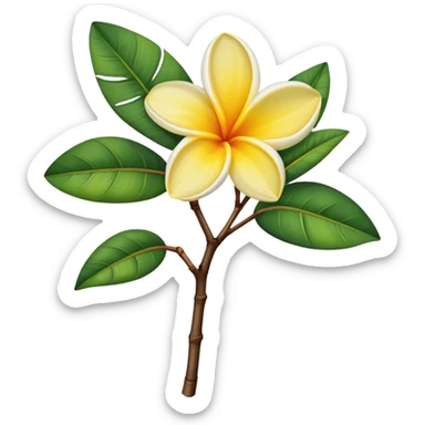 single Frangipani stem, leaf, more  sticker