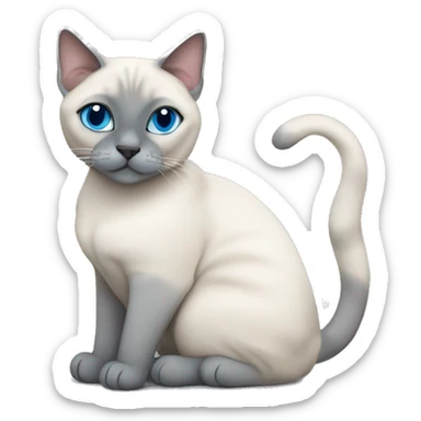 Fat Blue Tabby Point siamese cat love around sticker