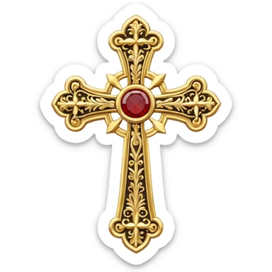 Eastern Orthodox cross. Transparent bakgrundl. sticker