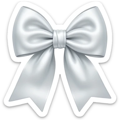 white satin bow sticker