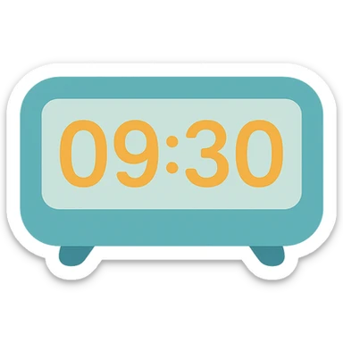 a digital alarm clock displaying numbers sticker