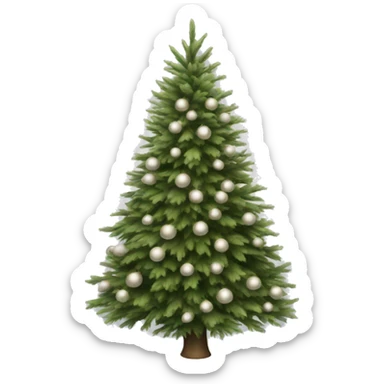 Realistic isolated off white fir christmas tree   sticker
