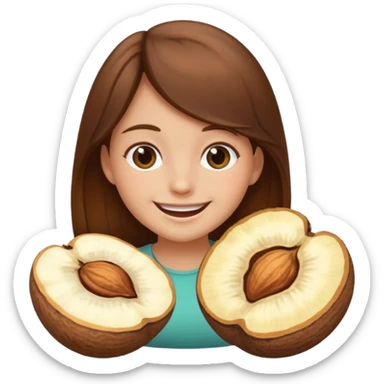 brown haired girl on a cheatnut hporse smiling' sticker
