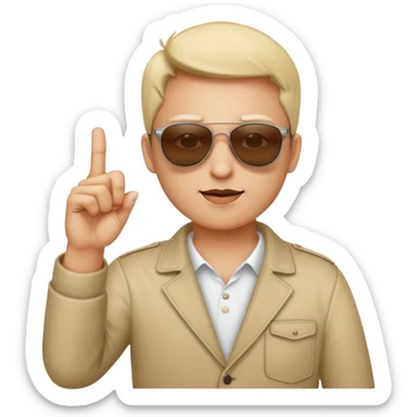 A face with sunglasses and what the middle finger does sticker