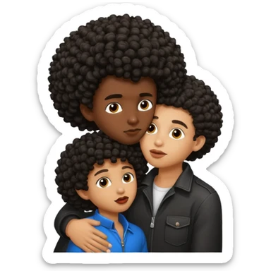 baddie kissing handsome boy with curly afro  sticker