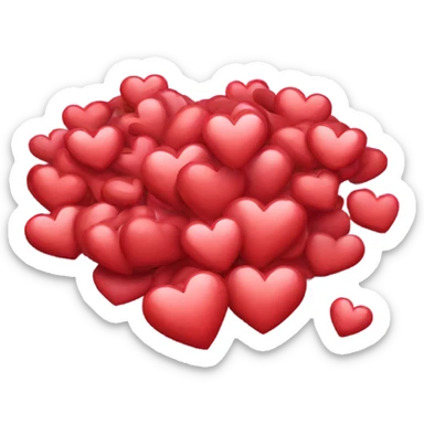 a pile of hearts on the floor sticker