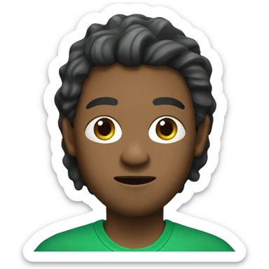 Squid game player in Long hair and green t shirt sticker