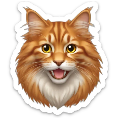 orange main coon` sticker