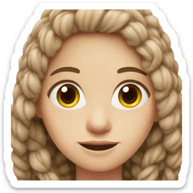 a white-skinned, brown-haired girl in a knitwear sticker