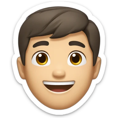 An Asian boy with a strong build, a little dark complexion, square face, strong masseter muscles, who likes to laugh. sticker