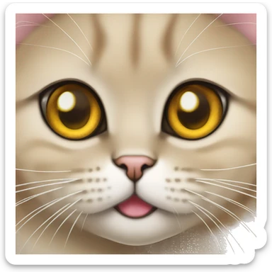 Golden british shorthair cat with big acqua colored eyes and lashes sticker