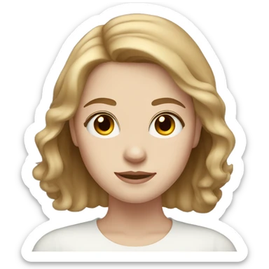 Pale girl with light brown hair and honey brown eyes sticker