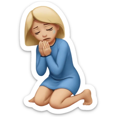 Crying on bended knees sticker