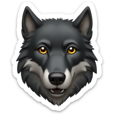 large Black wolf head sticker
