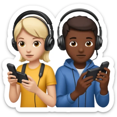 Dos personas jugando video juegos  sticker