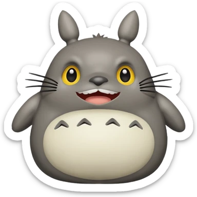 Totoro pogchamp emoji with big eyes sticker