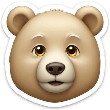 beige bear  sticker