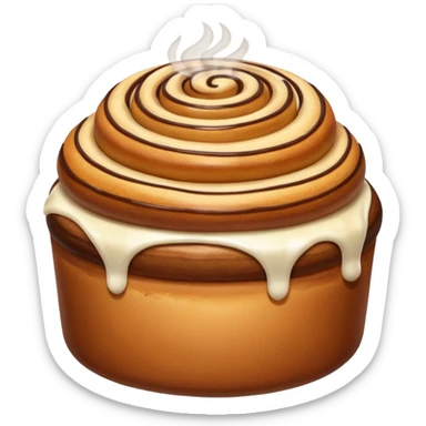 A Cinnabon with coffee sticker