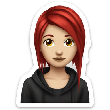 Emo girl red hair dye sticker