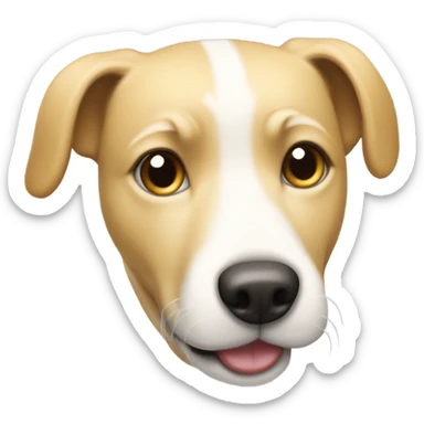 blonde dog with white stripe floppy ears sticker
