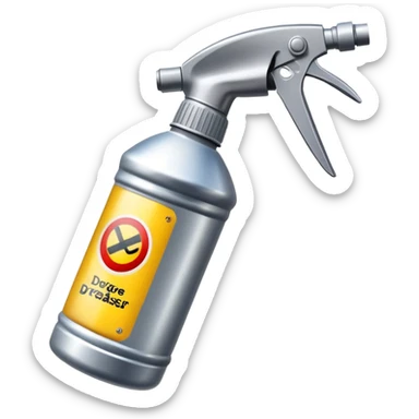 cleaning metal surface with degreaser spray, shiny clean metal sticker