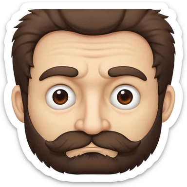 hairy man with a crooked nose sticker