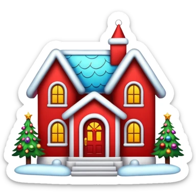 Casa decorata in tema natalizio sticker