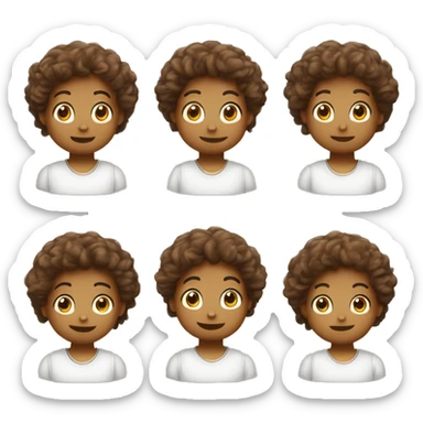 bambino di carnagione bianca con capelli ricci marroni sticker