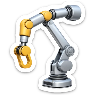 Industrial Arm – Silver robotic arm, gripping tool sticker