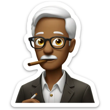 Man smoking cigar with glasses sticker