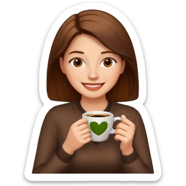woman drinking coffee in a cafe sticker
