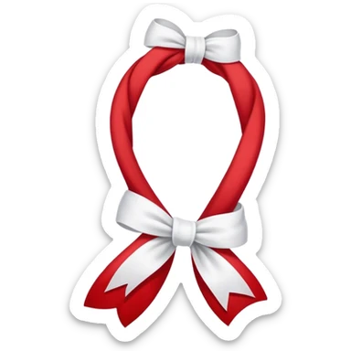 Red scarf with ribbon  sticker