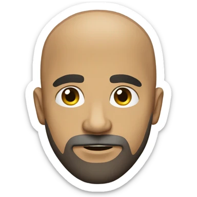 Bald Hispanic man with beard feeling naked sticker