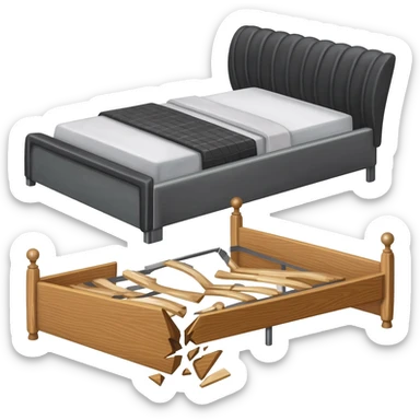 Bed vs broken bed sticker