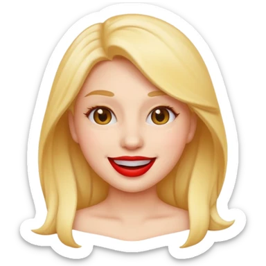 Emoji female with fake lips sticker