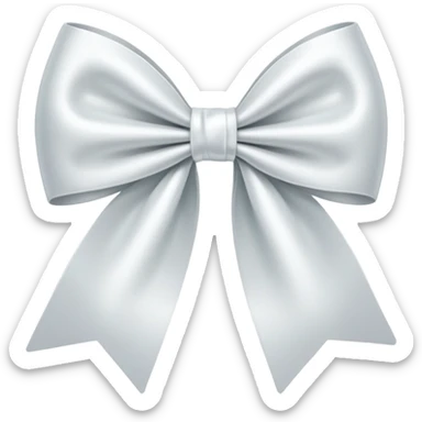 white satin bow sticker