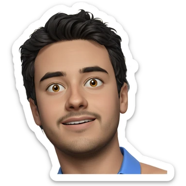 boy in blue shirt portrait sticker