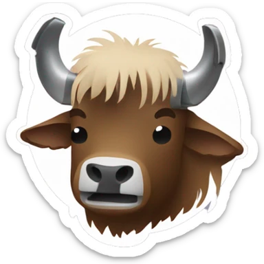 a yak shaving with a trimmer sticker