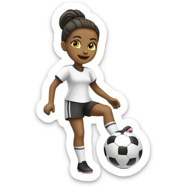 Girl kicking soccer ball ￼ sticker