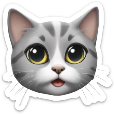 grey eyed cat blowing out kiss  sticker