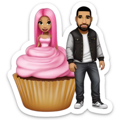 Nicki minaj , drake and lil wayne , cupcake sticker