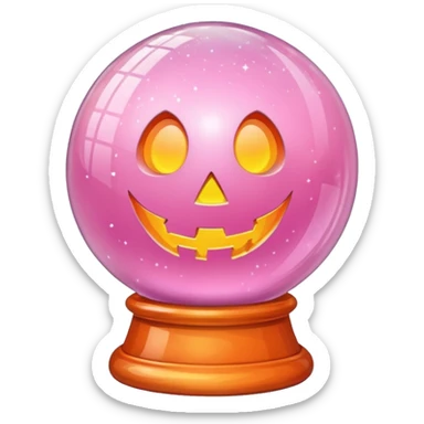 pastel pink orange halloween   globe sticker