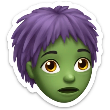 uma garota zumbi de cabelo vermelho escuro com uma franja lateral sticker