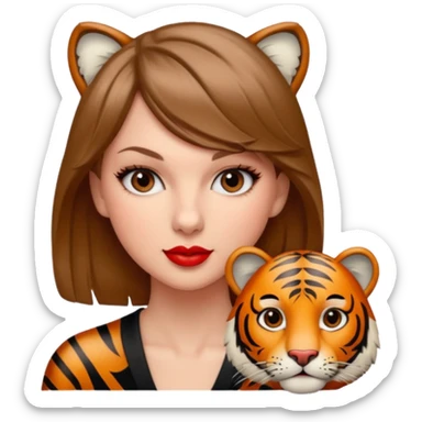 Taylor Swift with a tiger sticker