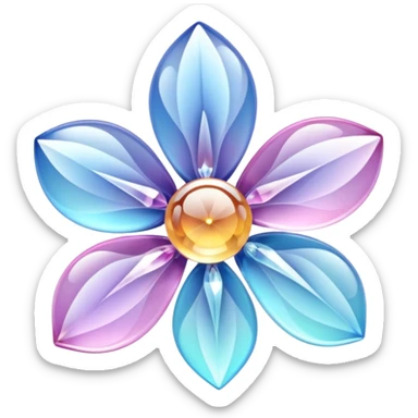 Sparkly glossy Pastel  glass crystal flower  sticker